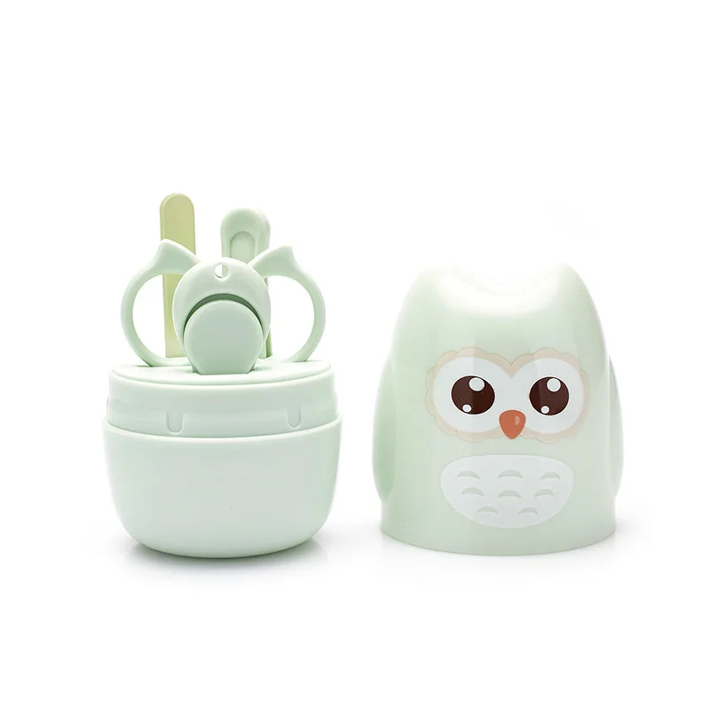 Animal shape Hot Sell Baby Nail Manicure Kit Cute Owl Shape Case Pink Baby Nail Clipper Set Popular Gift