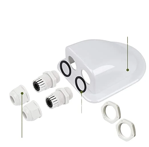Waterproof Outdoor Solar Cable Entry Box ABS Plastic Double Cable Solar Panel Gland For RV