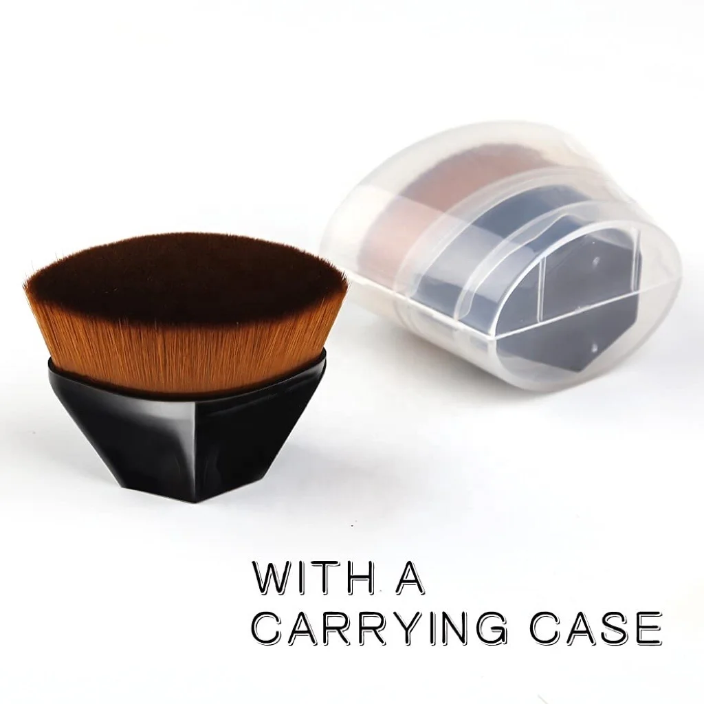 55# Liquid Powder Foundation Makeup Brush Blending Liquid Cream Flat Head Face Cosmetic Powder Brush with Case