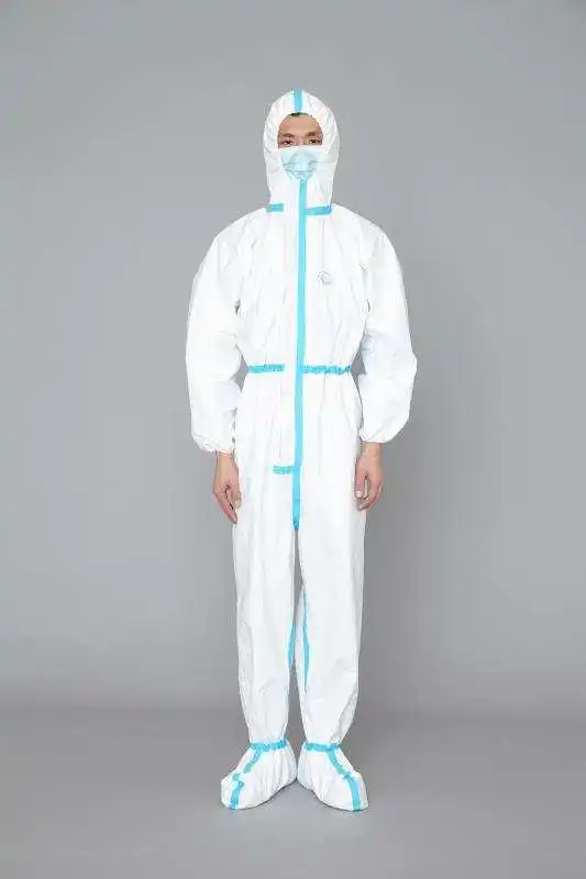 Junlong factory of  Disposable Anti-static Waterproof Micro-porous Coverall  with Boots for farm culture