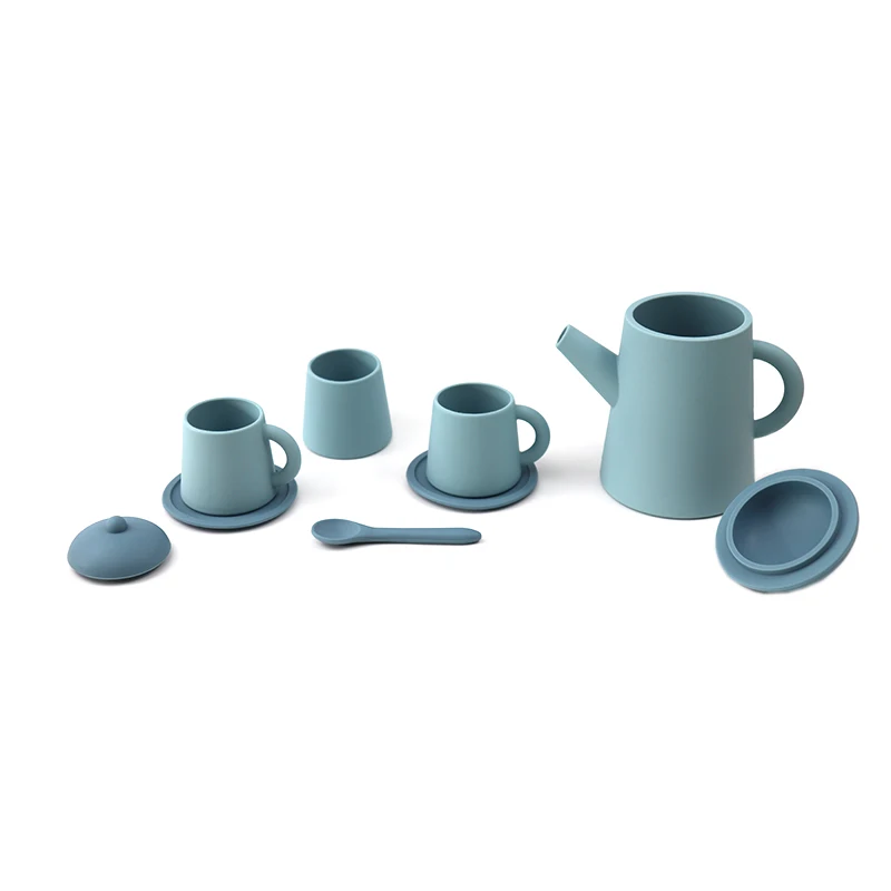 Eco friendly Tea toys kitchen accessories Kids Tea Party silicone Tea Set toys for toddlers