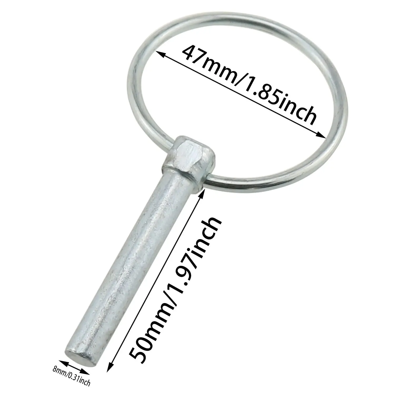 Safety Taper Pins Coupler with Gravity Security Plastic Locking Pin Quick Release Ball Lock for Trailer Farm Garden Boat