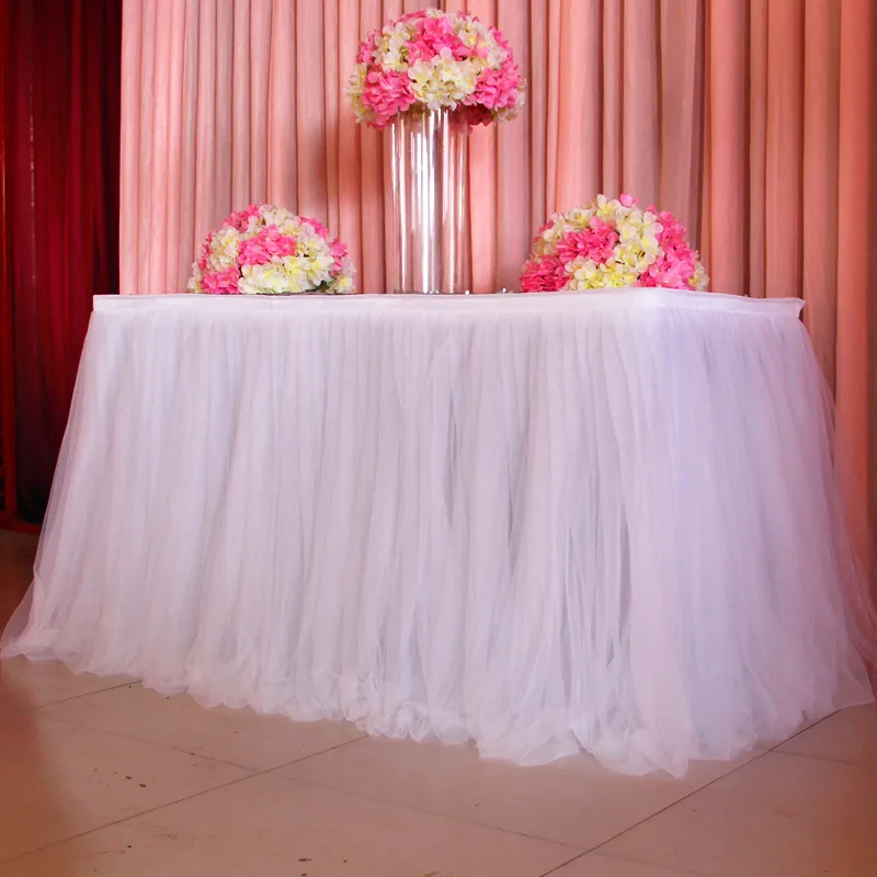 Factory Wholesale Table Skirts Birthday tutu Table Skirting Wedding Party Table Skirt For Halloween Party