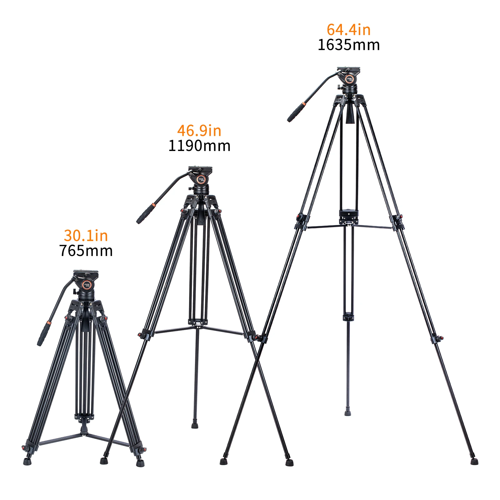 Cayer BV30 hot selling aluminum heavy duty video camera professional tripod with fluid head