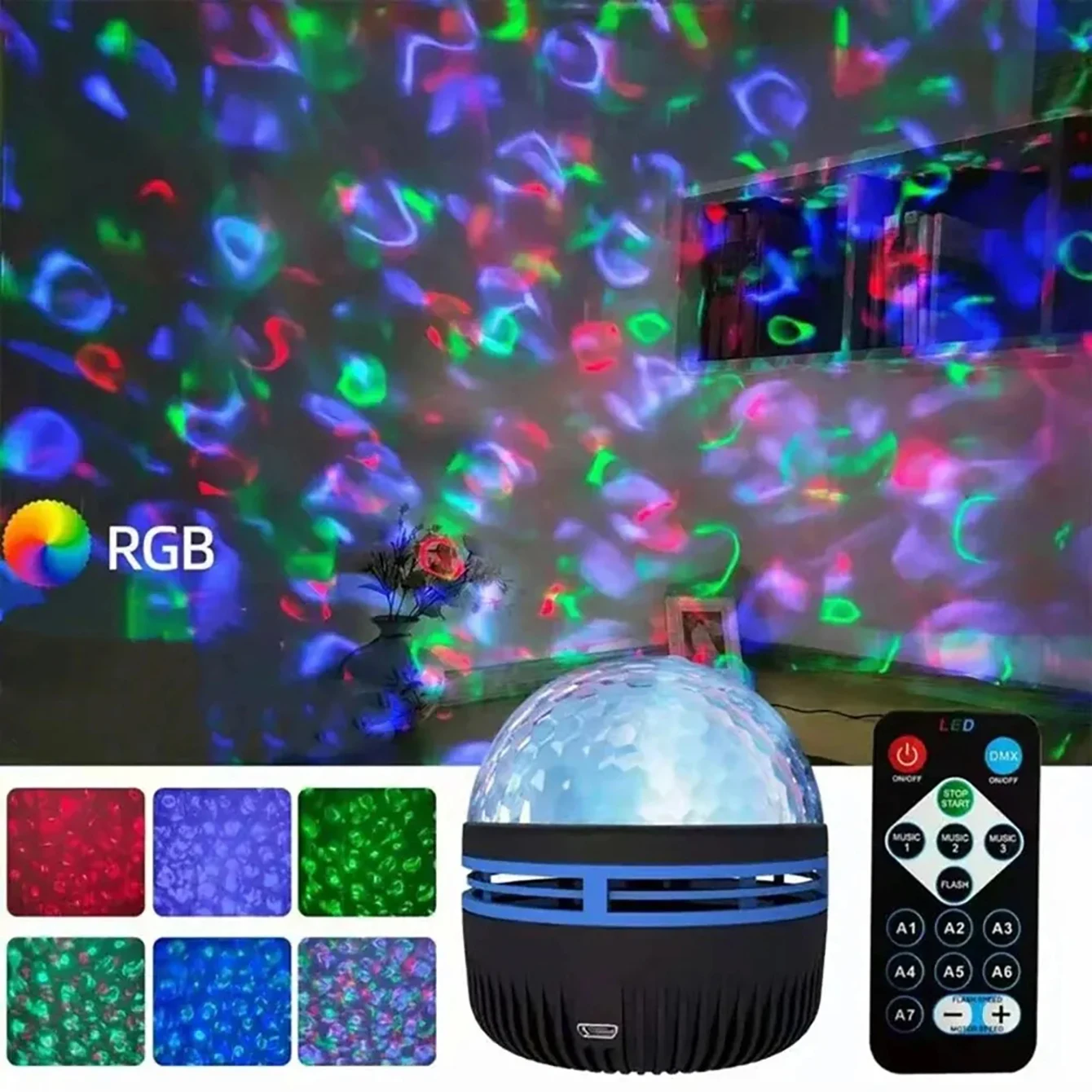 RGB светодиодный мини-фонарь проектор волшебный хрустальный шар лампа с лазерным светом для рождественской танцевальной вечеринки декора квартиры
