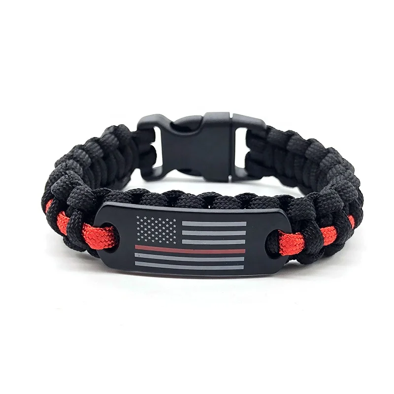 Hot sale 550 survival paracord bracelet thin bule line handmade paracord bracelet