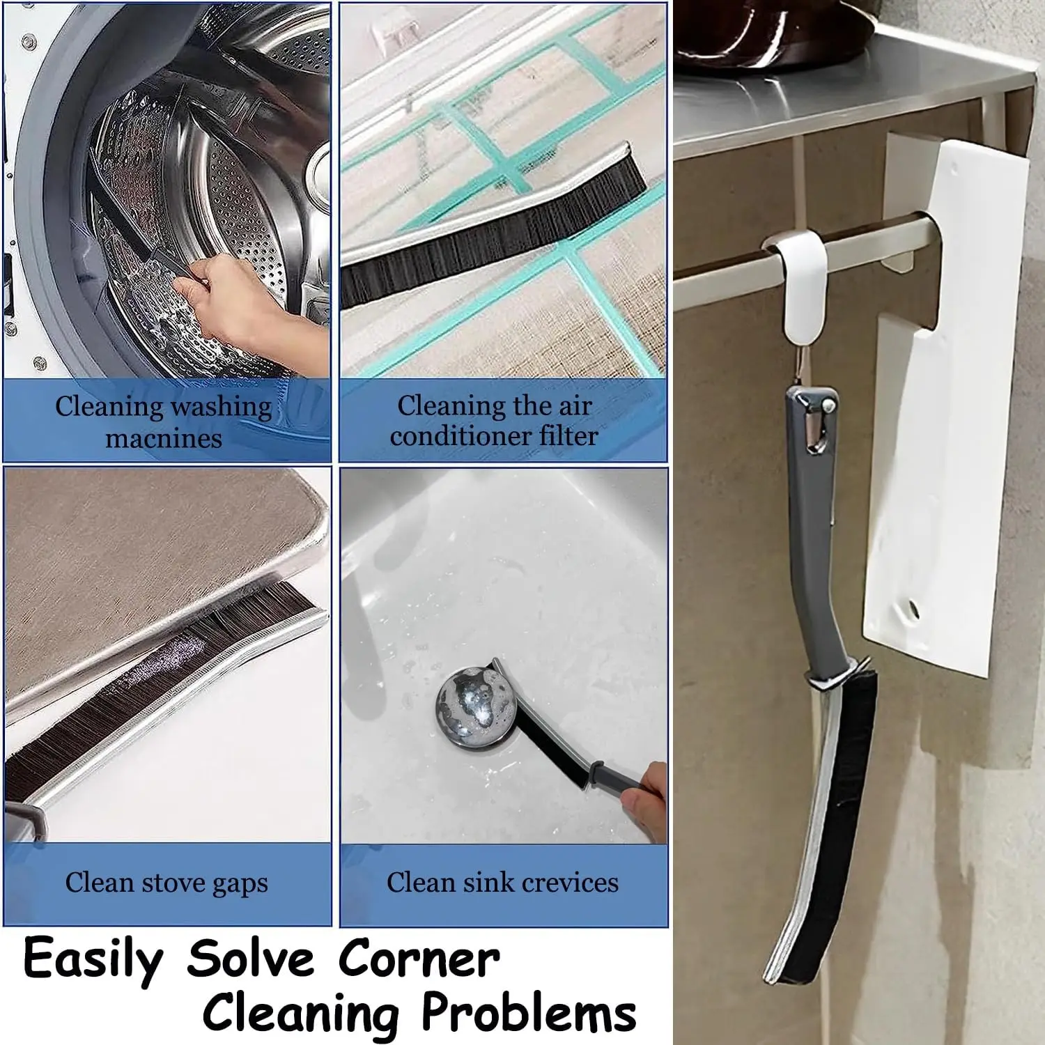 Nylon Bristle Grout Brush Cleaner Home Cleaning Supplies Scrub Brush Deep Tile Joint Scrubber Cleaning Brush