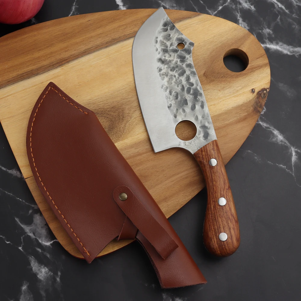 KITCHENCARE cleaver kitchen knife wood wholesale boning butcher knife with sheath