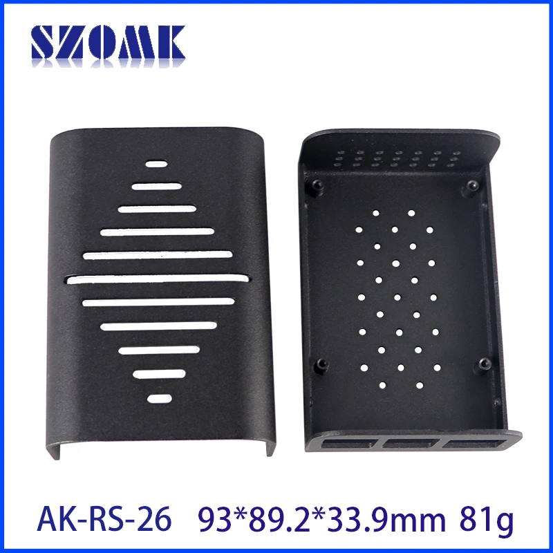 SZOMK AK-RS-26 93*89.2*33.9mm Wholesale Extrusion Customized Wallmount Aluminum Enclosures Box For Raspberry Pi 4B