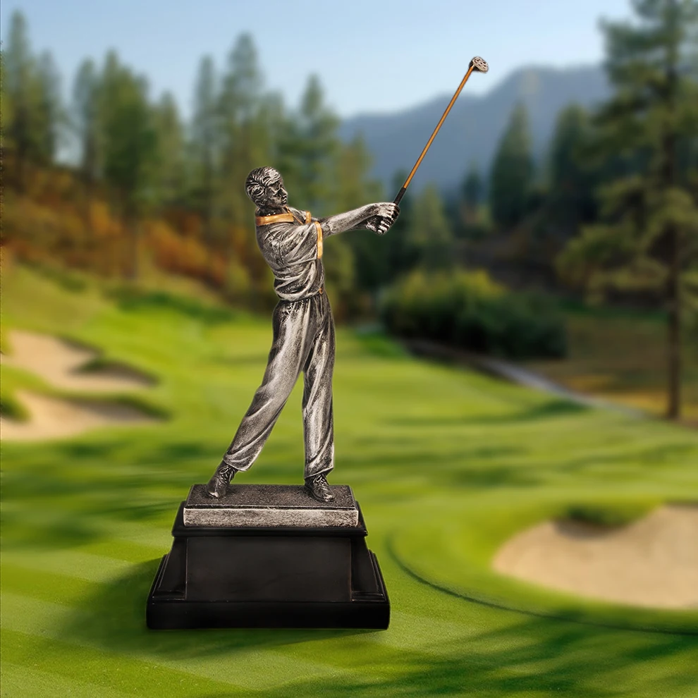 Polyresin golf awards trophy cup resin crafts sport man resin trophy