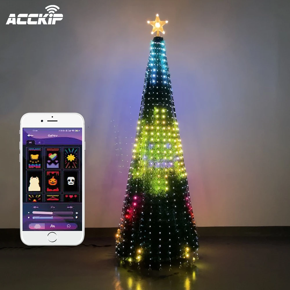  Christmas Smart Light String Point Control RGB Magic Lantern Beads DIY Text Animation Voice Tuya APP