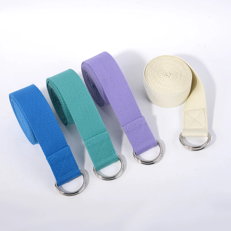 Factory Discounts Double D-Ring Cotton Exercise Yoga Stretching Strap Belt With Buckle