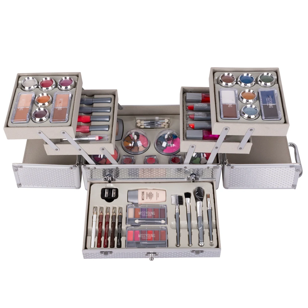 Glamour silver color makeup box sets natural eyeshadow looks  for professionals full set