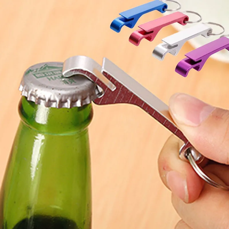 6.5*1.2cm Metal Beer Bottle opener Mini colorful aluminum Key chain