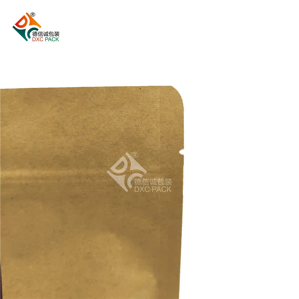 Zip Lock Brown Kraft Paper Bag With Plastic Lining