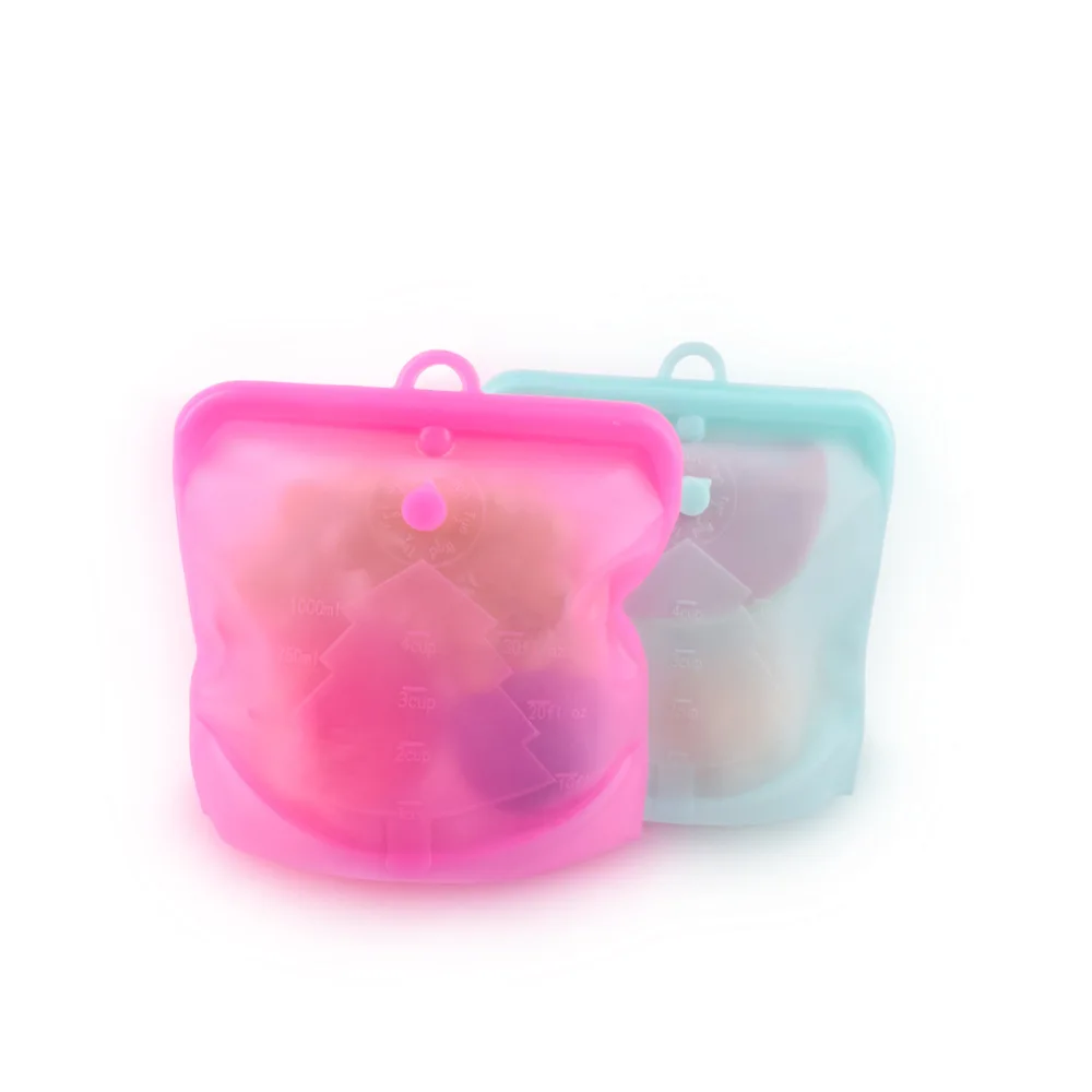 500ml 1000ml 1500ml reusable fridge freezer tea breast milk zip lock freshness bags silicone food storage bag