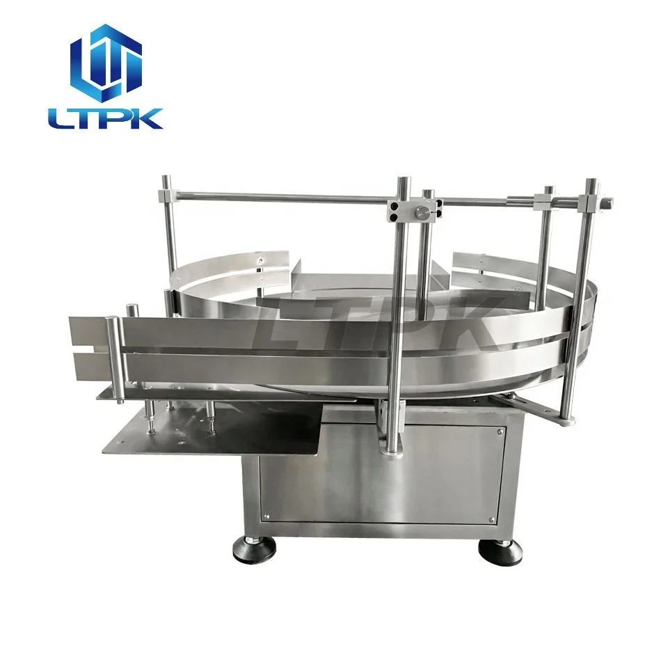 LTPK LT-LP600 Semi Automatic Small Round Water Cosmetic PET Plastic Bottle Rotary Turntable Feeder Sorting Unscrambler Machine