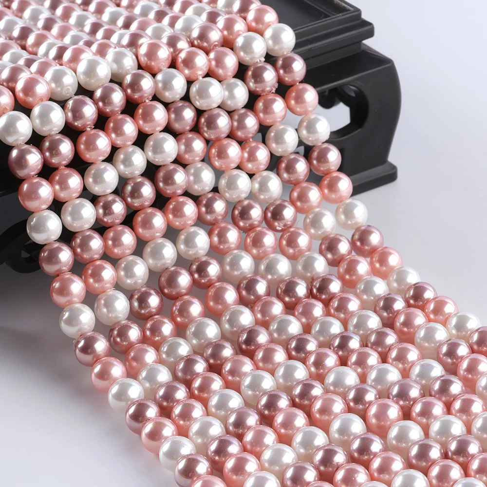 6MM-16MM High Quality Rainbow White Shell Pearl Beads Pearls Jewelry Necklace Bracelet Loose Pearl Beads for Jewelry Making