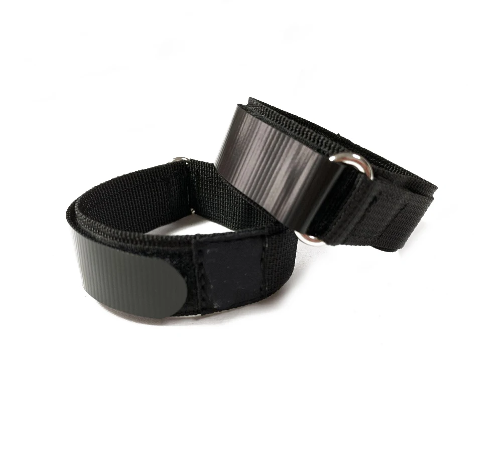 Hook Loop Sport Watch Strap 25mm Nylon Straps Black Fastening Watchband