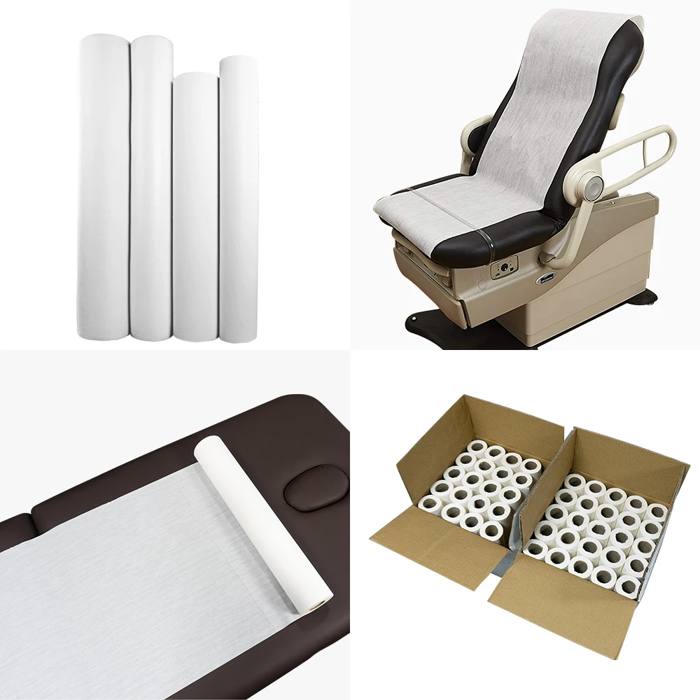 Bed Sheet Roll Smooth Texture Waxed Stretcher Paper Examination Paper Free Sample Disposable 100cm White Flat Sheet Grade a