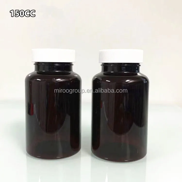 5oz 150cc 150ml PET Black Supplement Container Healthcare Products Plastic Bottle Calcium Tablet Powder Capsule Pill Bottle