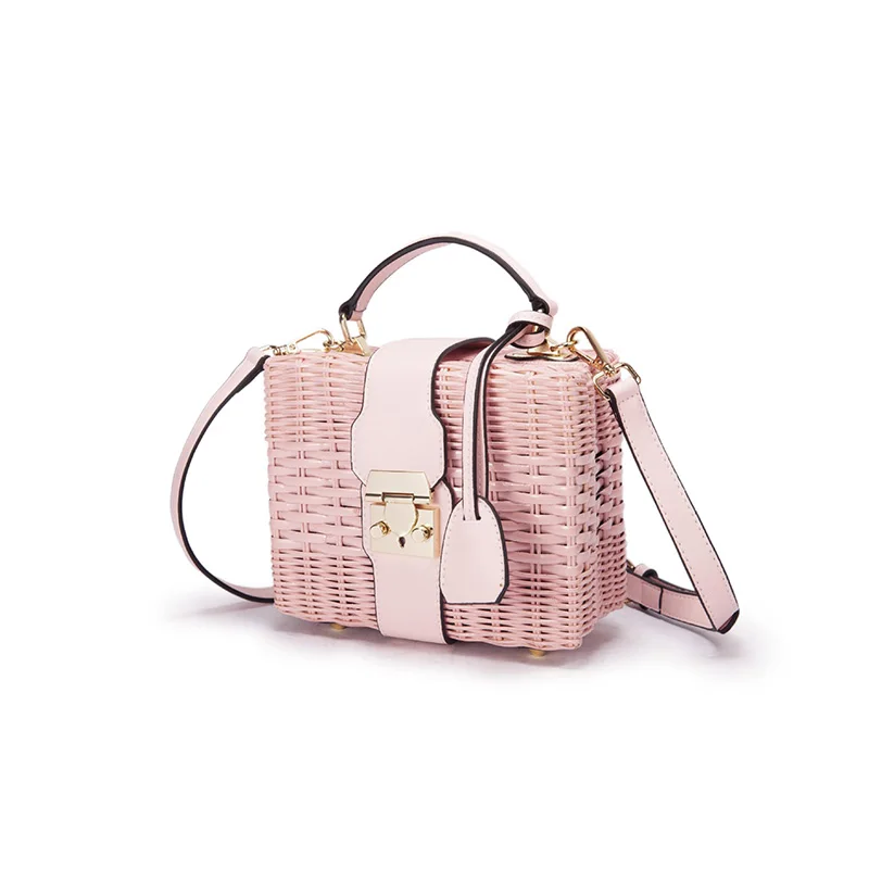 Rattan bag bali rattan bags women handbag vietnam handmade woven round basket indonesia big small shoulder rattan beach bag