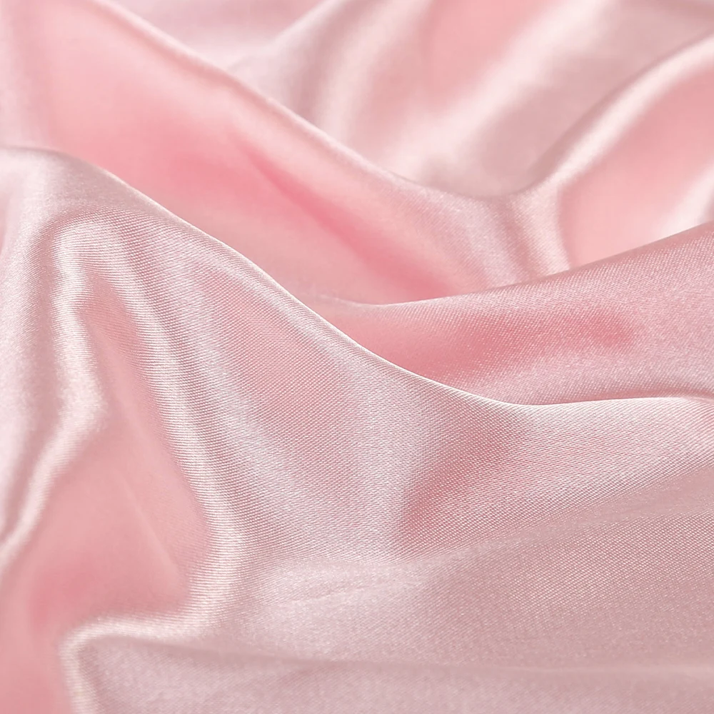 Wholesale free sample high density elastic semi dull satin soft 95 polyester 5 spandex stretch satin fabric for pajamas
