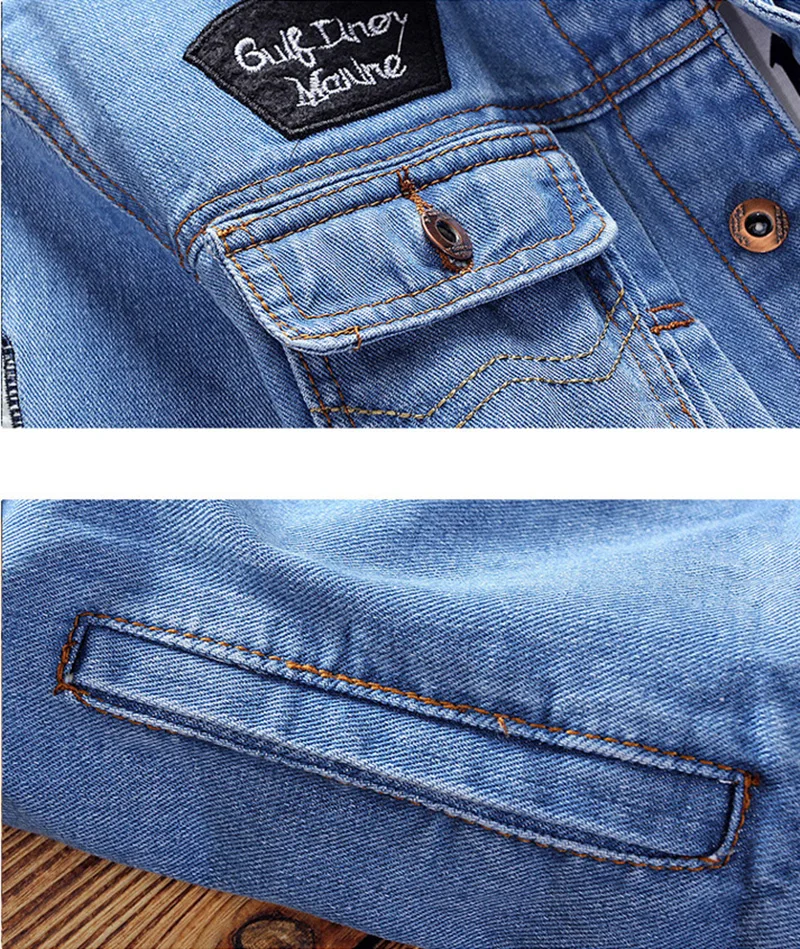 
Wholesale Denim Jacket Mens Slim Fit Japanese Style Teens Boys Denim Jeans Jackets and Coats 