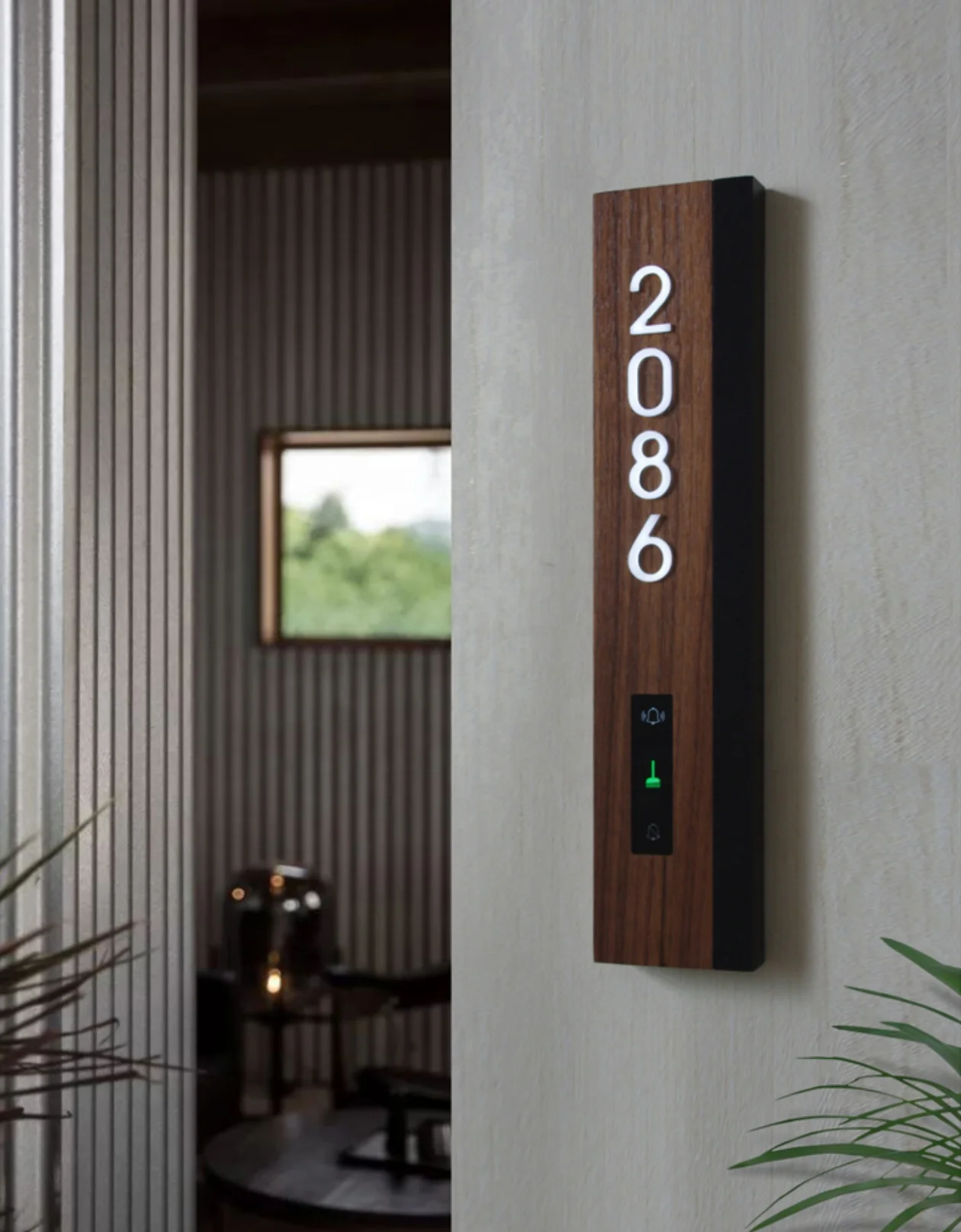 EZD Smart Wood  apartment door plates with bell door number logo with switch do not disturb door sign hotel room number sign