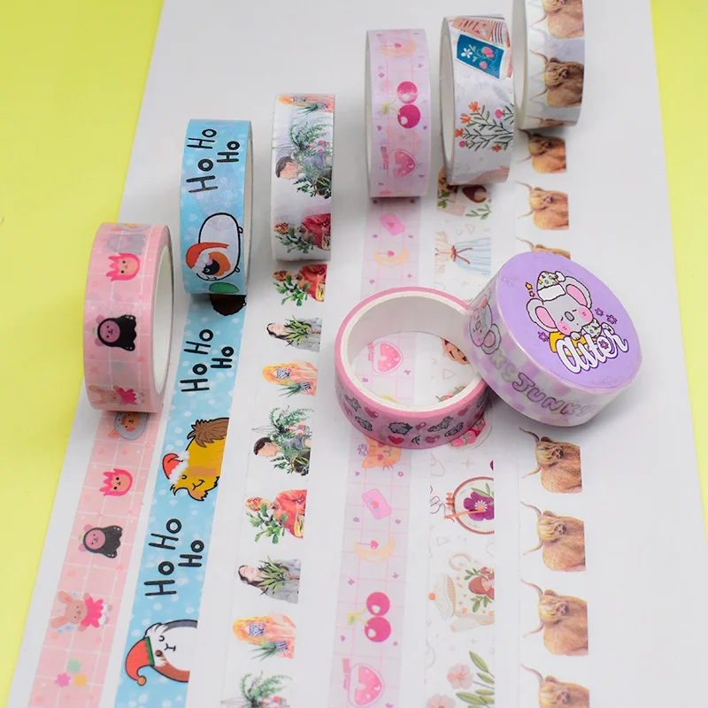 Factory Price Wholesale Custom Printed CMYK Color Art Decorative Waterproof Washi Tape Set