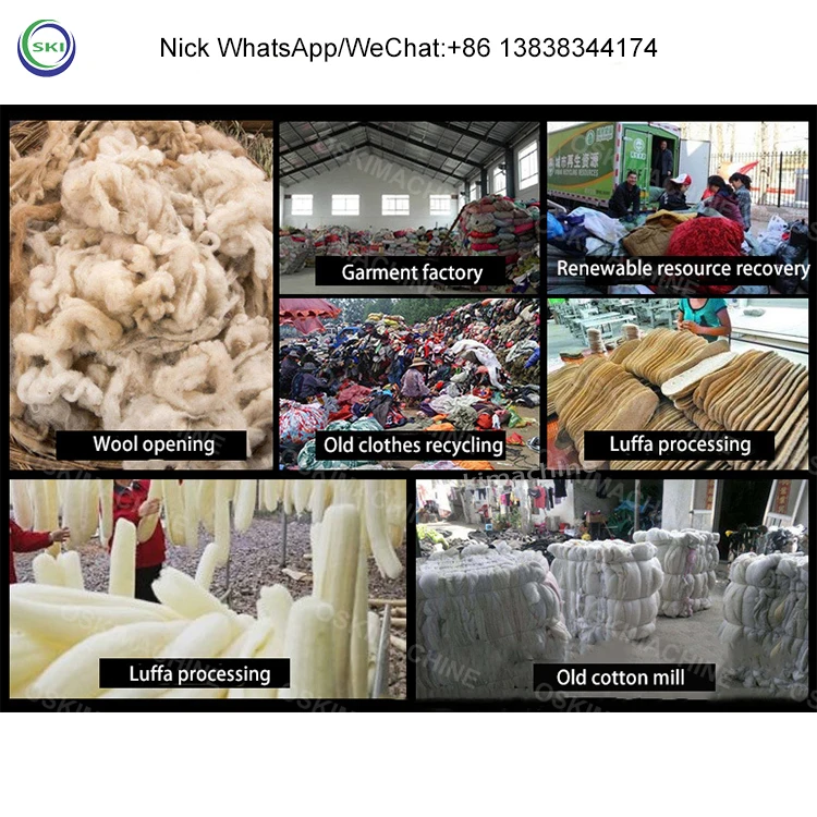 Textile Waste Clothes Opening Machines Cotton Waste Recycling Machine Fiber Cotton Opening Machine