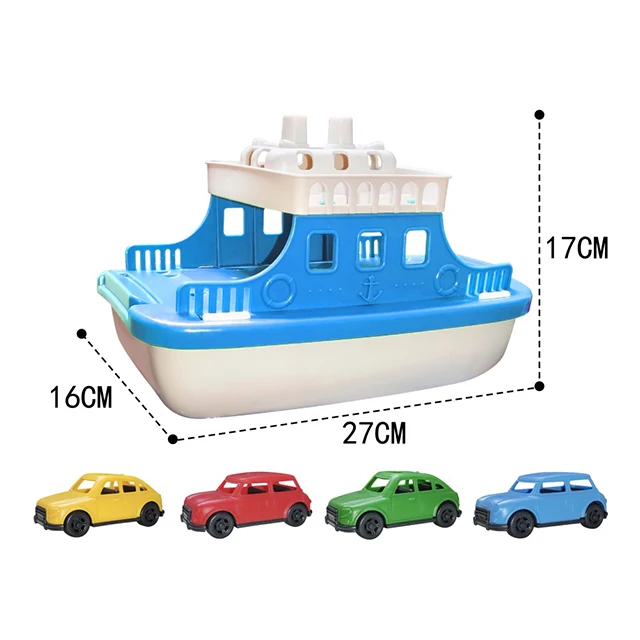 Hot sale carry ship floating boat other water toys set with slide car baby bathtub toys swimming pool outdoor