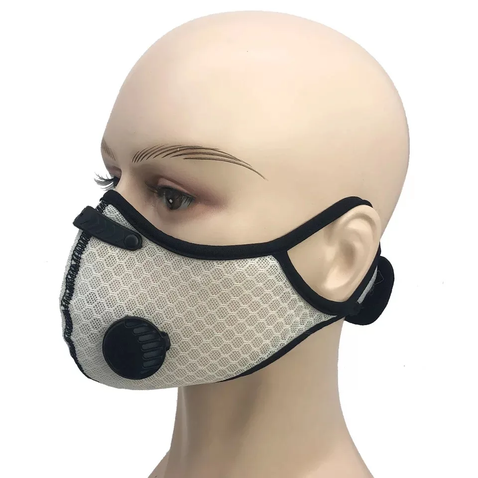 Outdoor Cycling Maskes with 5 layer Filter Carbon Cloth Mouth Maskes Fashion Sport Face Maskes with Valve for Dust