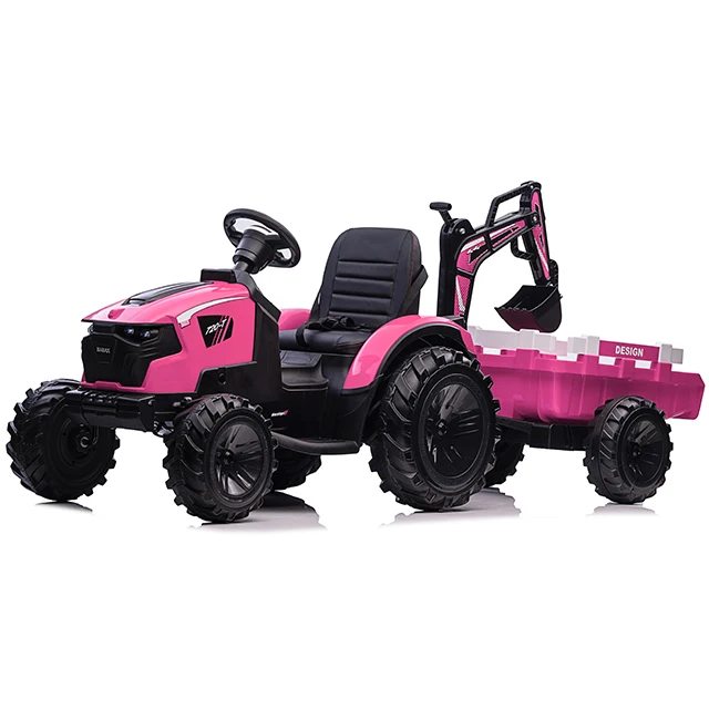 newest children electric tractor ride on car for wholesale kids excavator toys car 24V