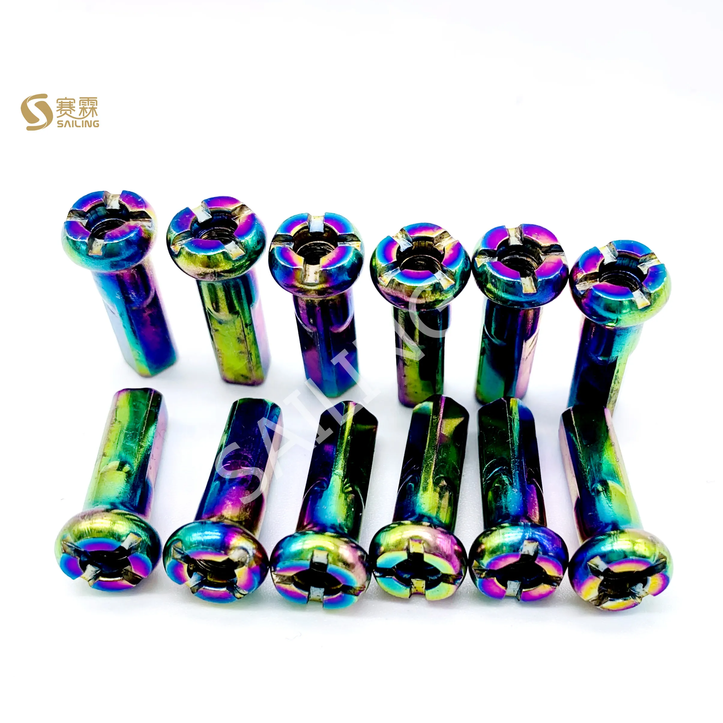 Yellow zinc plated motorcycle spoke nipple 9G 10G 11G