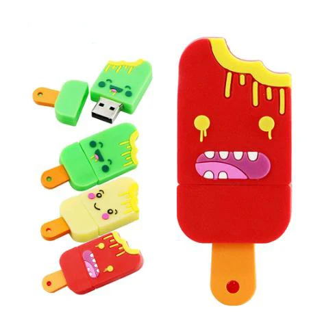 Новый мультяшный фруктовый USB флеш-накопитель 2,0, 1 ГБ, 2 ГБ, 4 Гб, флешка, ПВХ, мороженое, USB-накопитель 3,0, 8 ГБ, 16 ГБ, 32 ГБ, 64 ГБ, флеш-накопитель