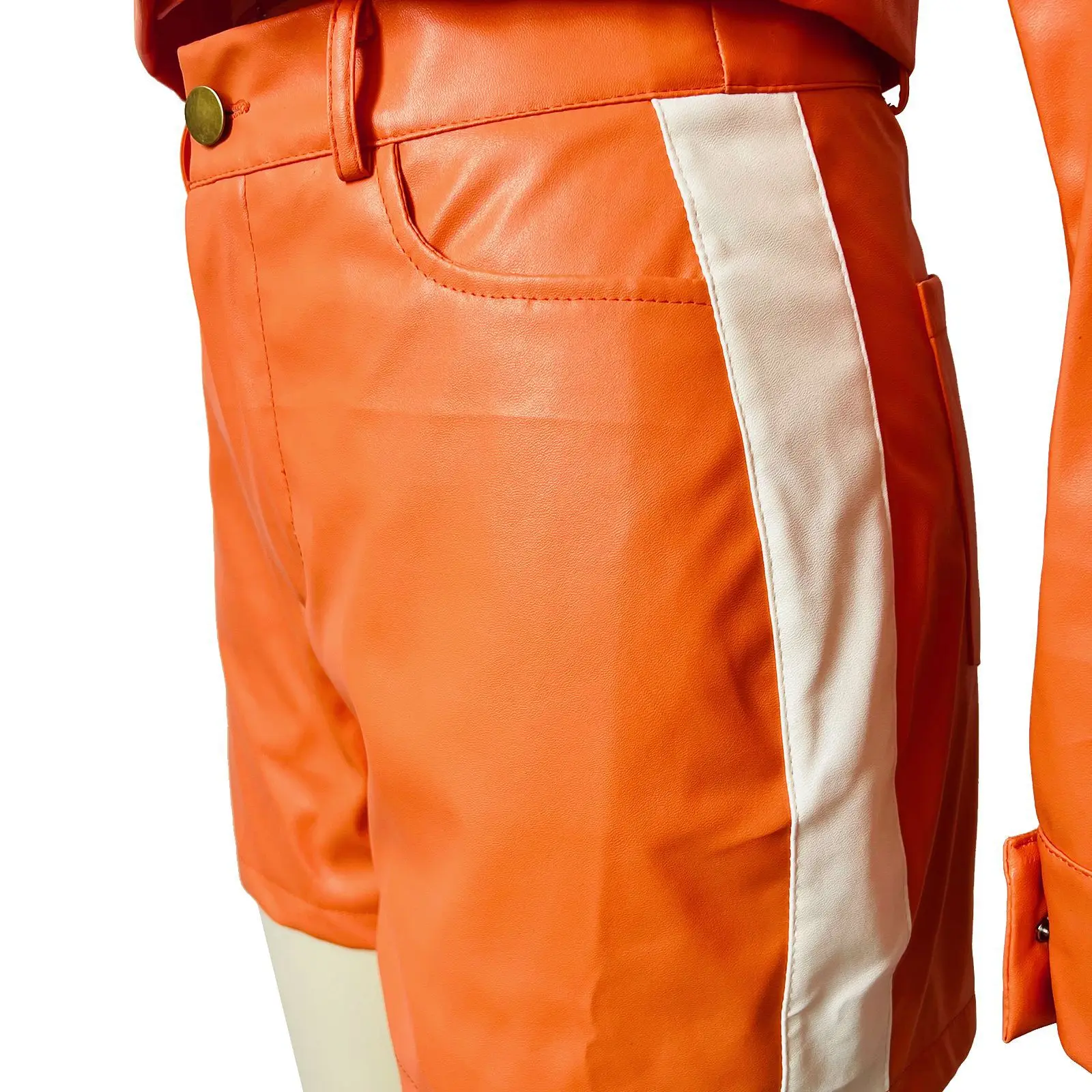 ZHEZHE Autumn Winter Clothing Boutique Leather Outfit Skinny Street Wear Pu Leather Cropped Jacket and Shorts Women 2 Piece Set