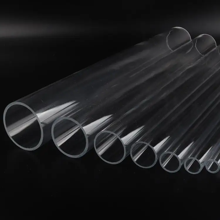Clear hard plexiglass tube customized size thickness Extruded plastic tube Transparent clear Acrylic Pipe