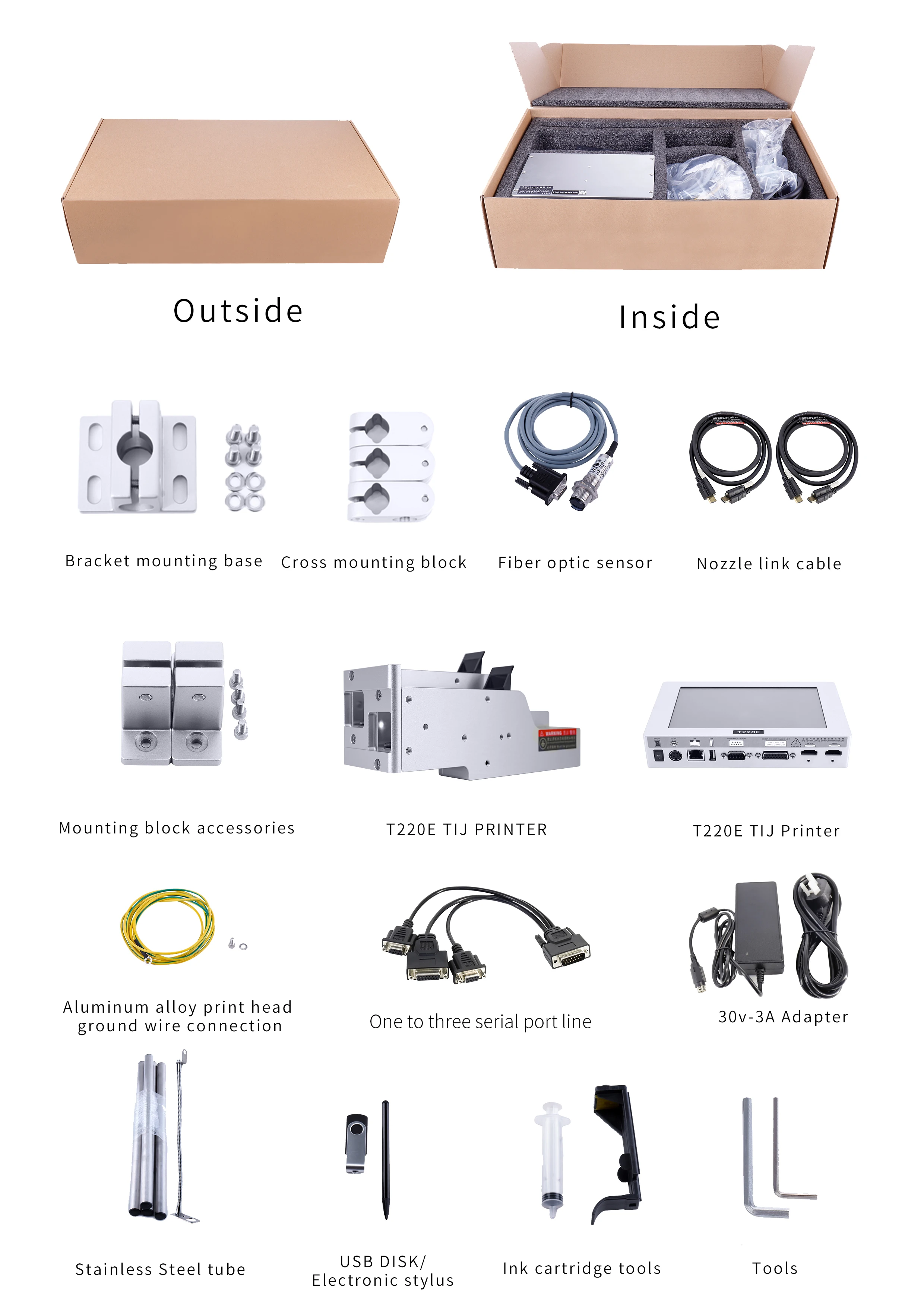 Fully-automatic TIJ Online Thermal Inkjet Printer DOCOD OEM T220E High-speed Expiry Date Coding Marking Machine For Wood Metal