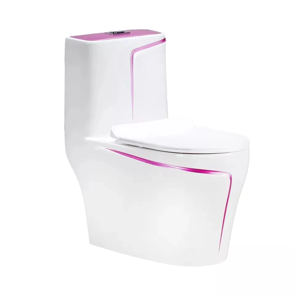 White wc toilet design model with gold line Bathroom Accessories ceramic Toilet Bowl