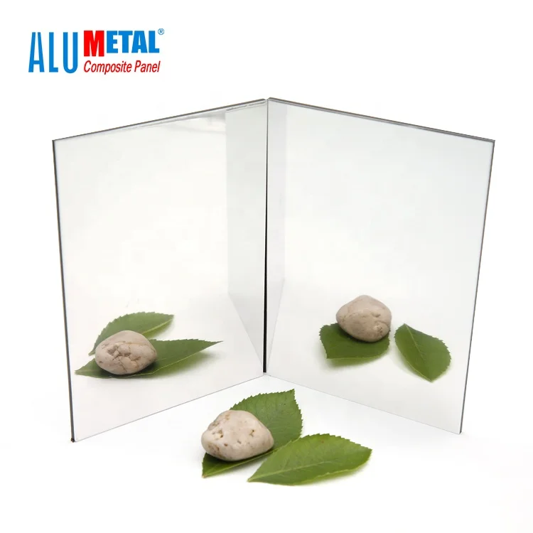 silver mirror aluminum composite panel/sheet mirror acp alu panel supplier in China