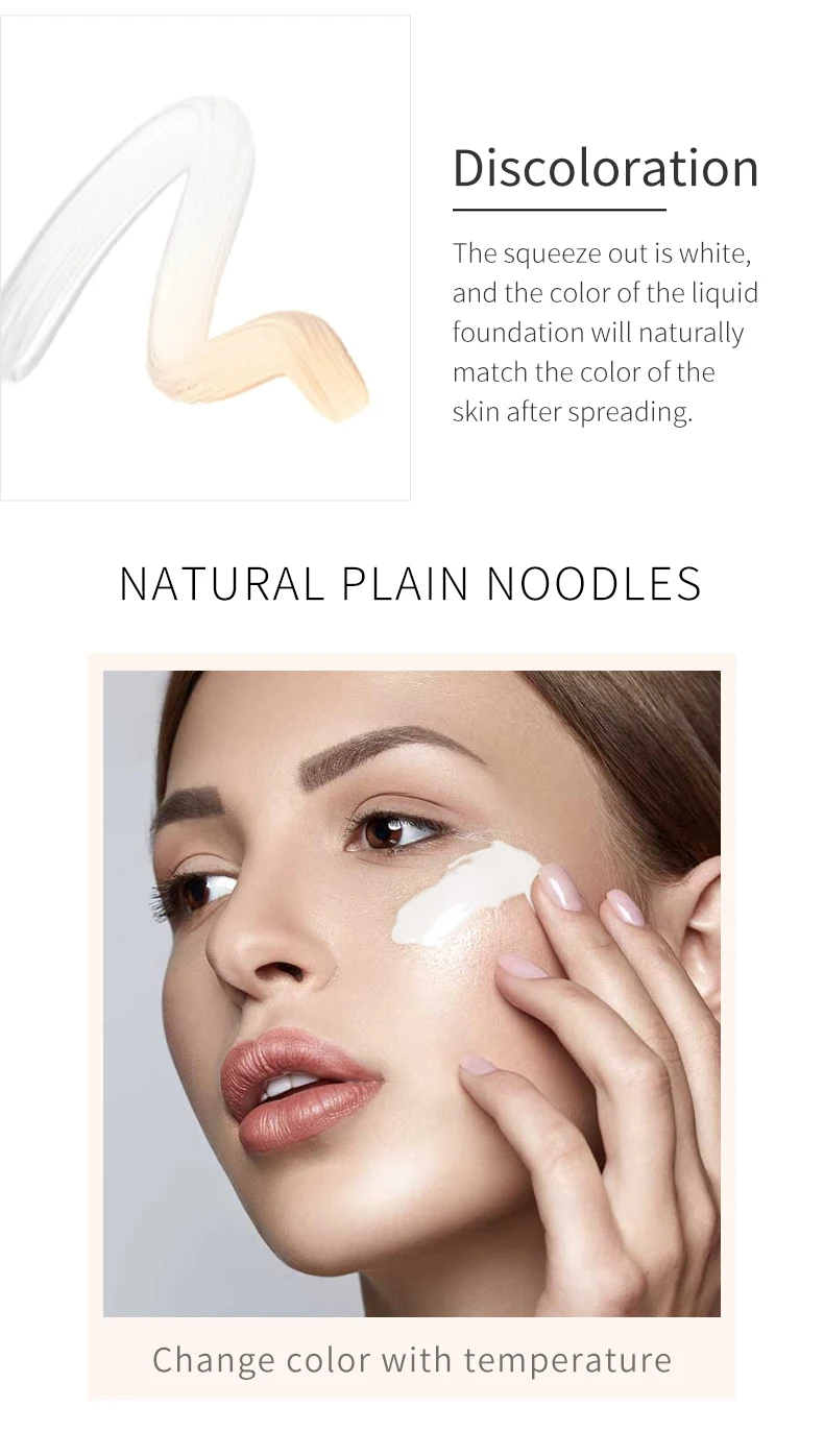 korean Private Label Color Changing Foundation Makeup Brighten Waterproof Full Coverage Foundation all day flawless