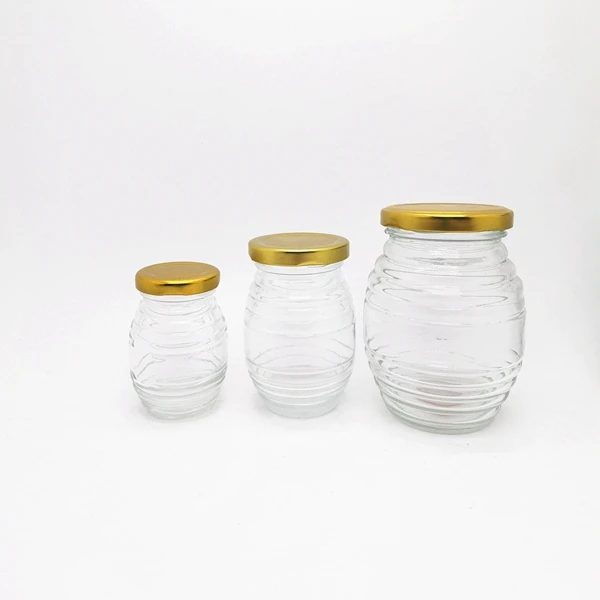 Factory Produced Wholesale Sizes Beehive Honeycomb Shaped Glass 70 ml Honey Jar