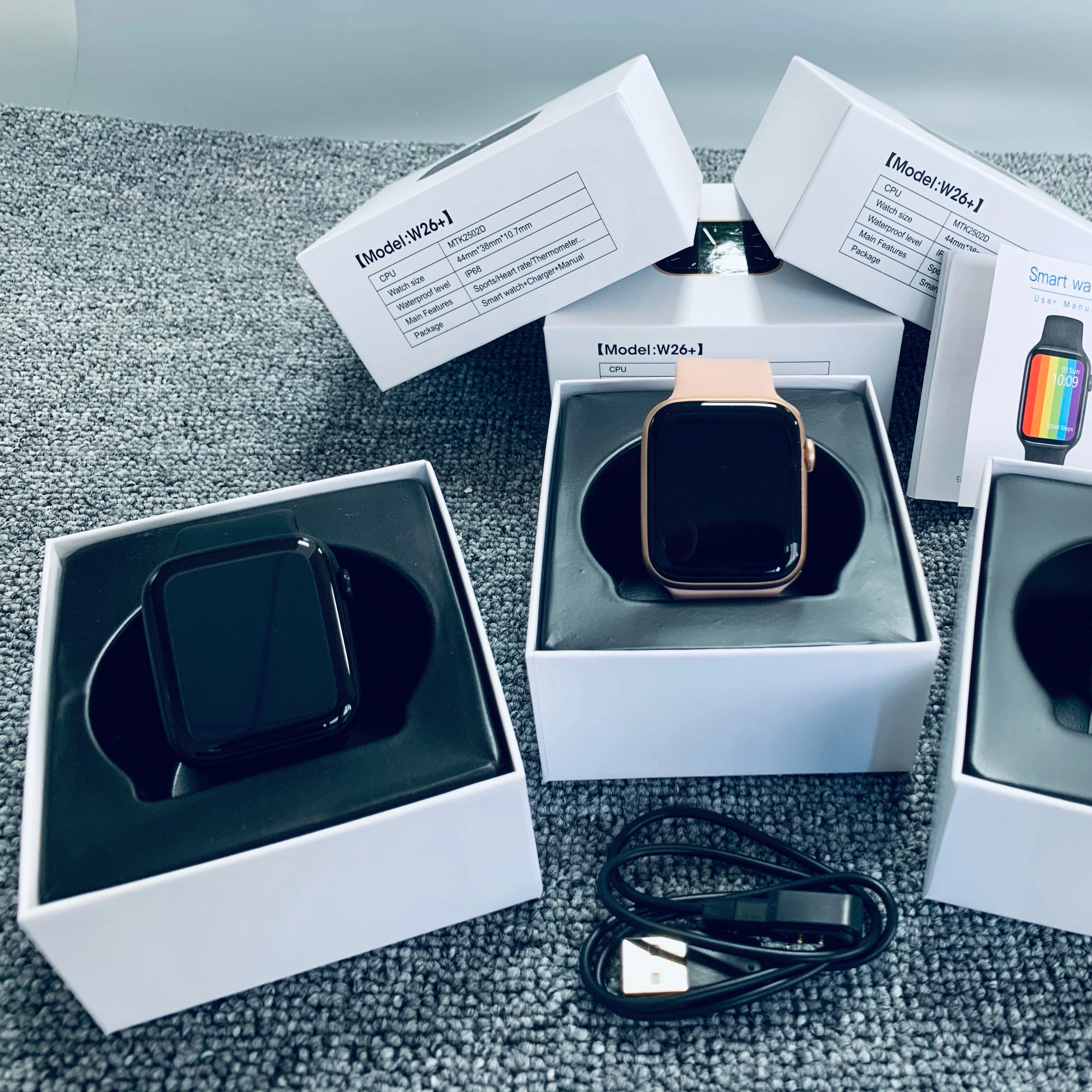  Серия 6 W26 + w26 плюс Смарт-часы 1 75 полный экран с сенсорным управлением Reloj Смарт ремешок для наручных часов спортивные часы