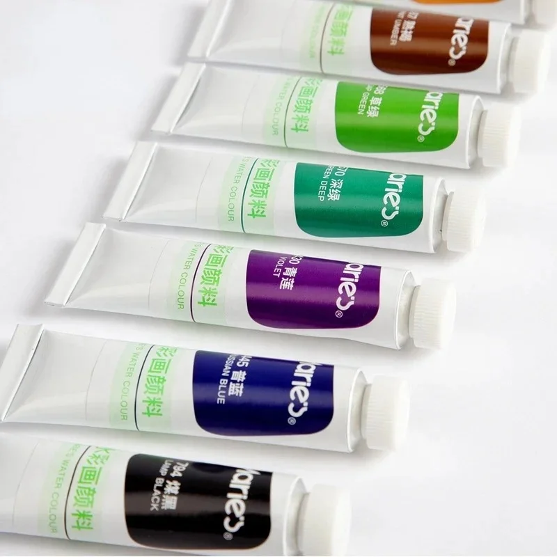 Maries 18 colors 12ml watercolor paint tube for art supplies