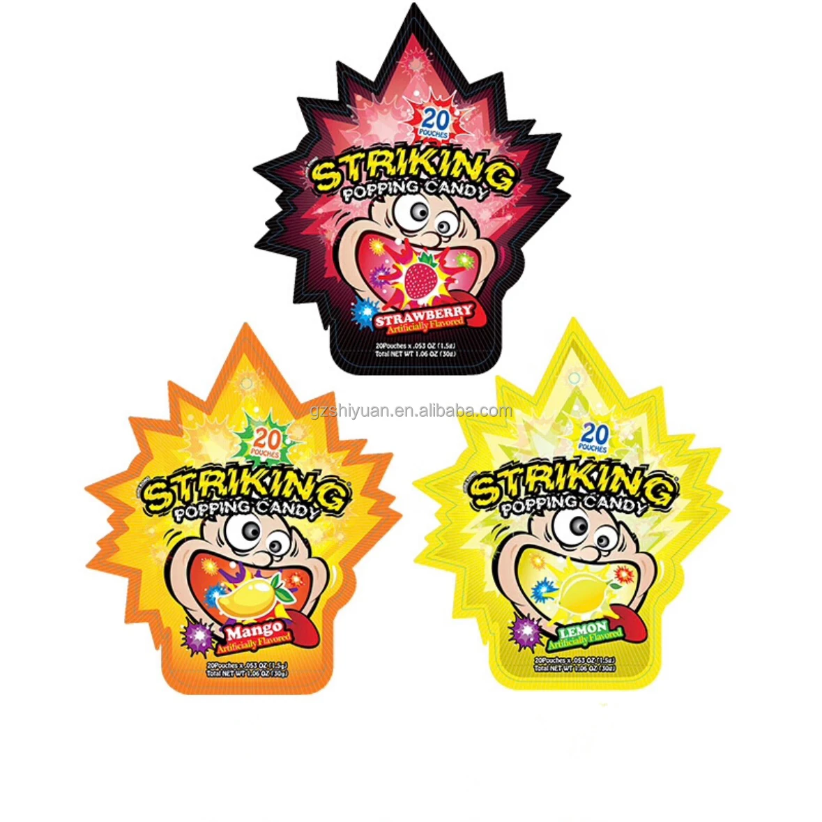 30g Sweet Fruit Flavor Magic Pop Explosion Candy Popping Candy Exotic Snacks for Kids Box Packaging