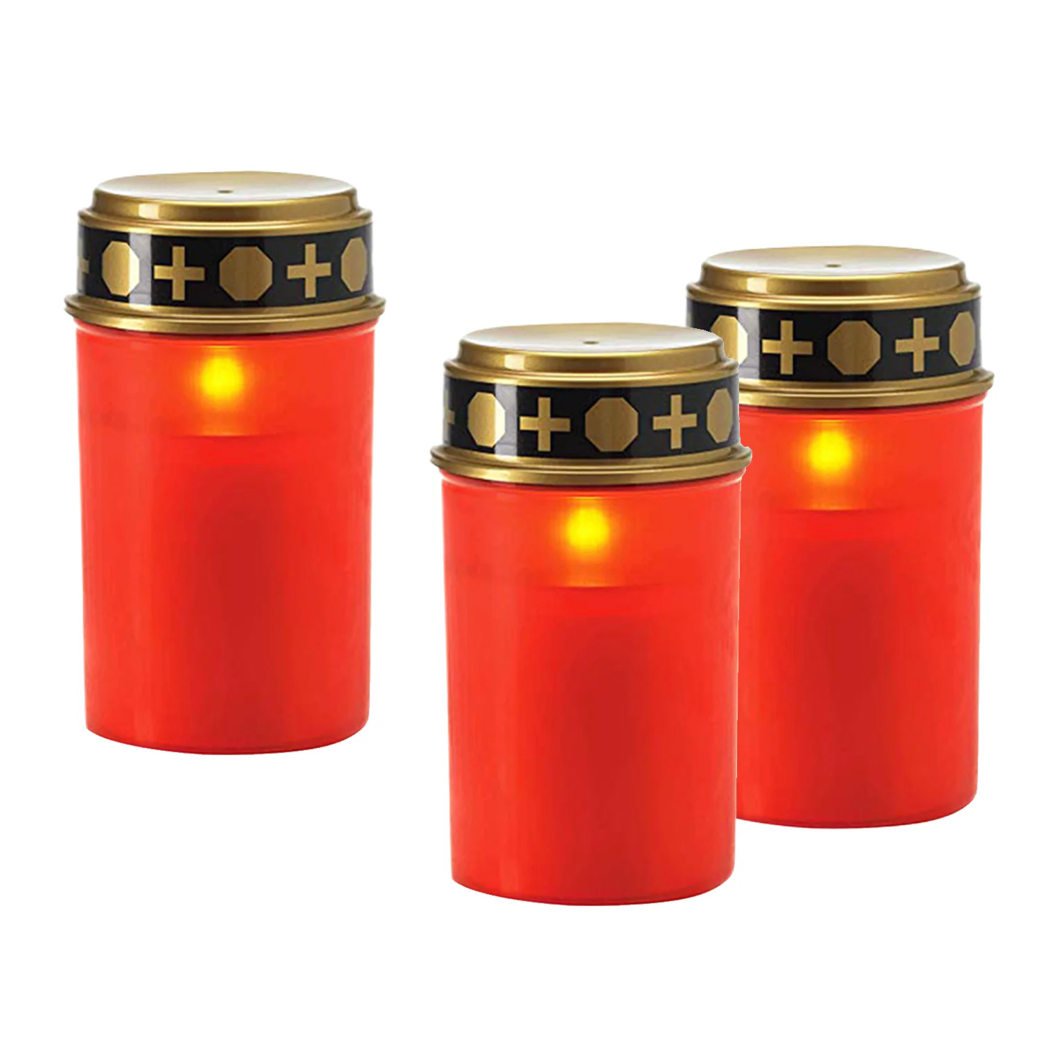Outdoor LED Cylindrical Battery Cemetery Candle Lamp for Prayer,Grave