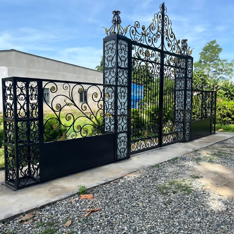 Modern Design Wrought Iron Gate Iron Main Gate Driveway Gate Wrought Iron Door Metal Garden Gates