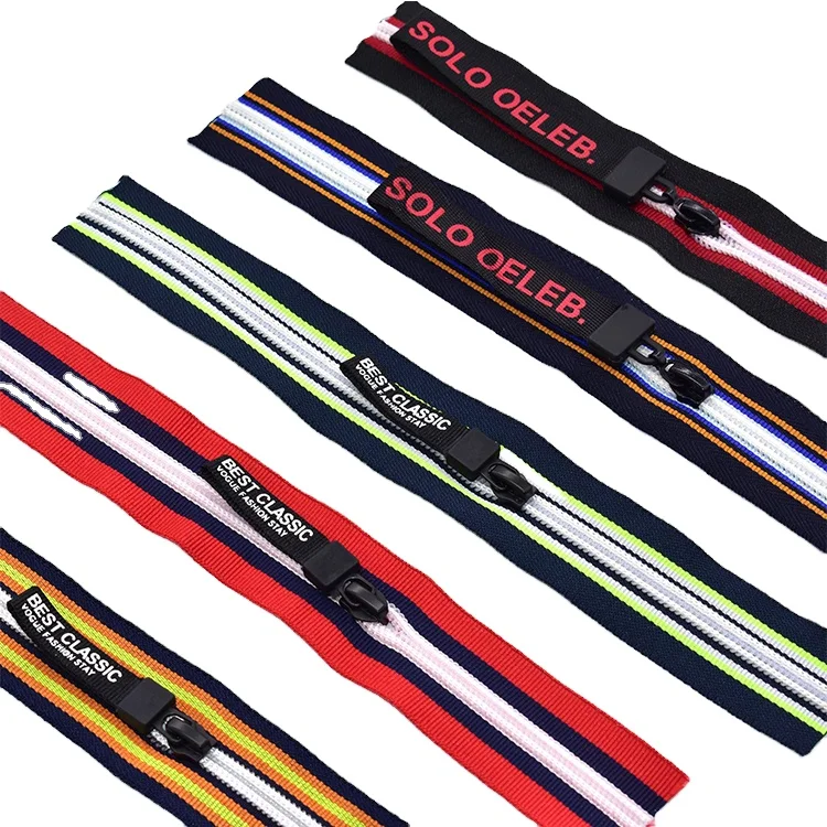 Various Widely Used 5# Teeth Run Smoothly Colorful Rainbow nylon zipper 5#