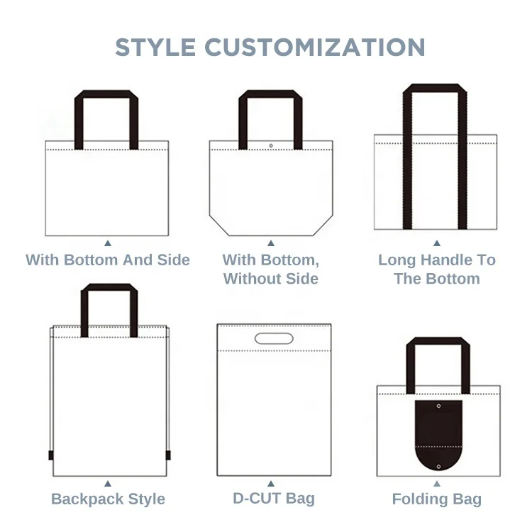 Huahao double handles large sizes laminated pp woven tote bag woven tote shopping bag with custom logo on handles